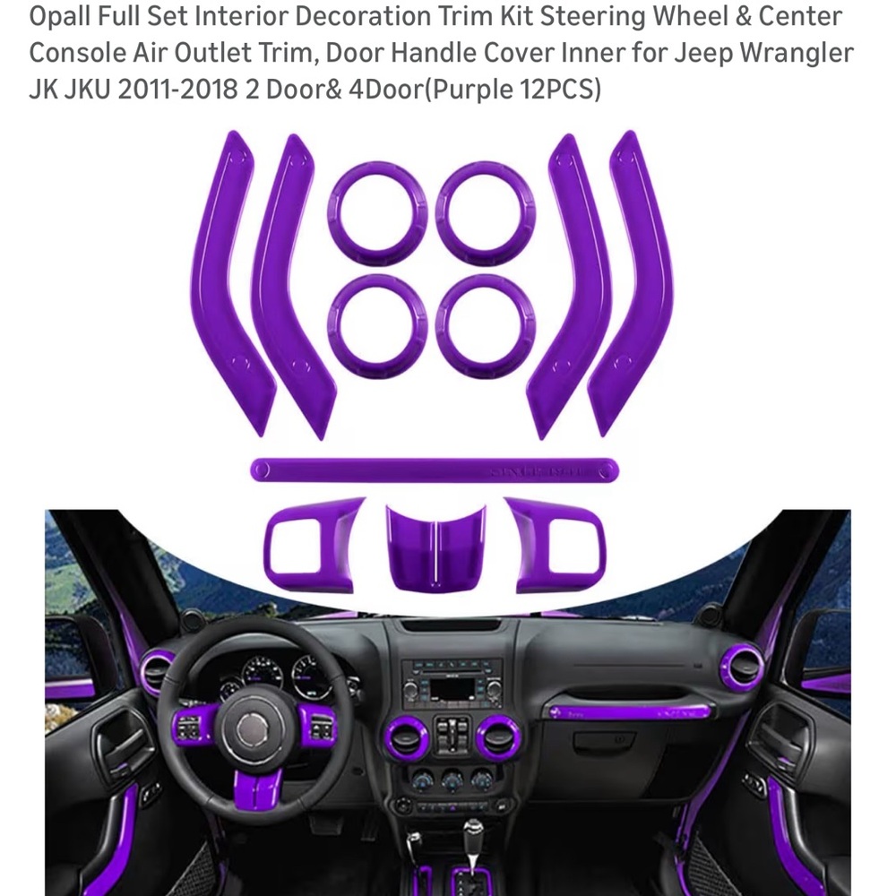 Purple Interior Trim Kit for Jeep Wrangler JK JKU